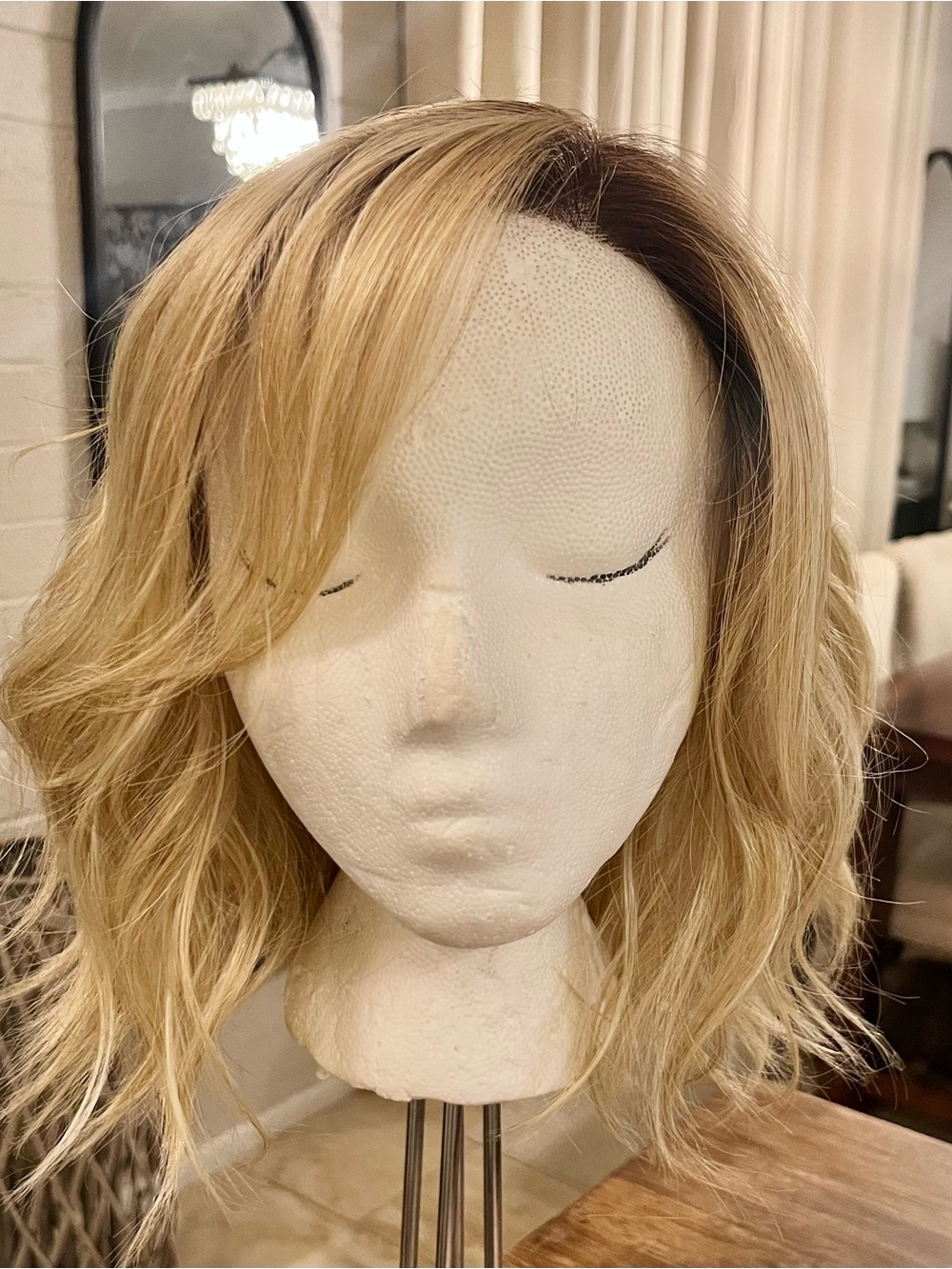 Like New! Belle Tress Wig Lace front Mono Top Rooted Blonde
